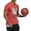 Adidas Basketball Round Neck Short Sleeve T-Shirt Men Tops Glory-Red FT8837