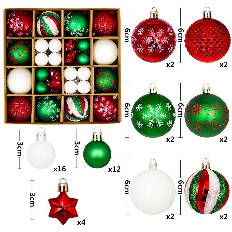 Colorful Christmas Balls Festive Tree Ornaments Reusable Decorative Hanging Baubles Holiday Seasonal Party Decor Supplies