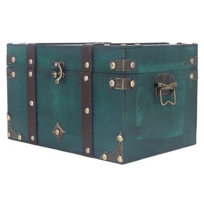 Treasure Chest Storage Box Antique Exquisite Wooden Jewelry Box for Movie Props Window Display