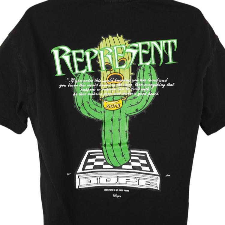 

Represent Dope Cactus 100% Cotton T-shirt Mens Tees Top Mens Size XL Black Inflation Streetwear XL