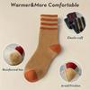 10 Double Autumn Winter Women Thick Middle Tube Socks Comfortable Warm Fashionable Striped Casual Terry-Loop Socks