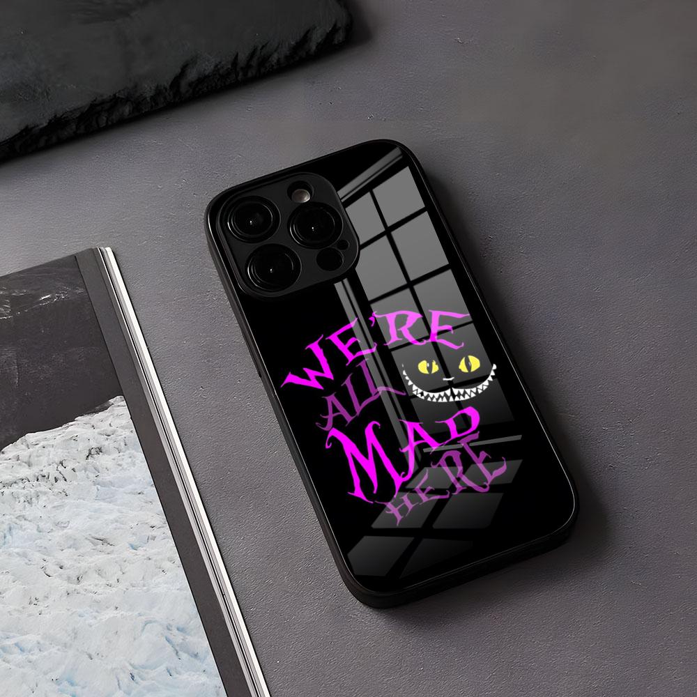 

Alice In Wonderland Phone Case For IPhone 17 Air 16 E Pro Max 15 14 13 Mini 12 Pro 11 Max Plus Black Glass Cover iPhone17 Pro
