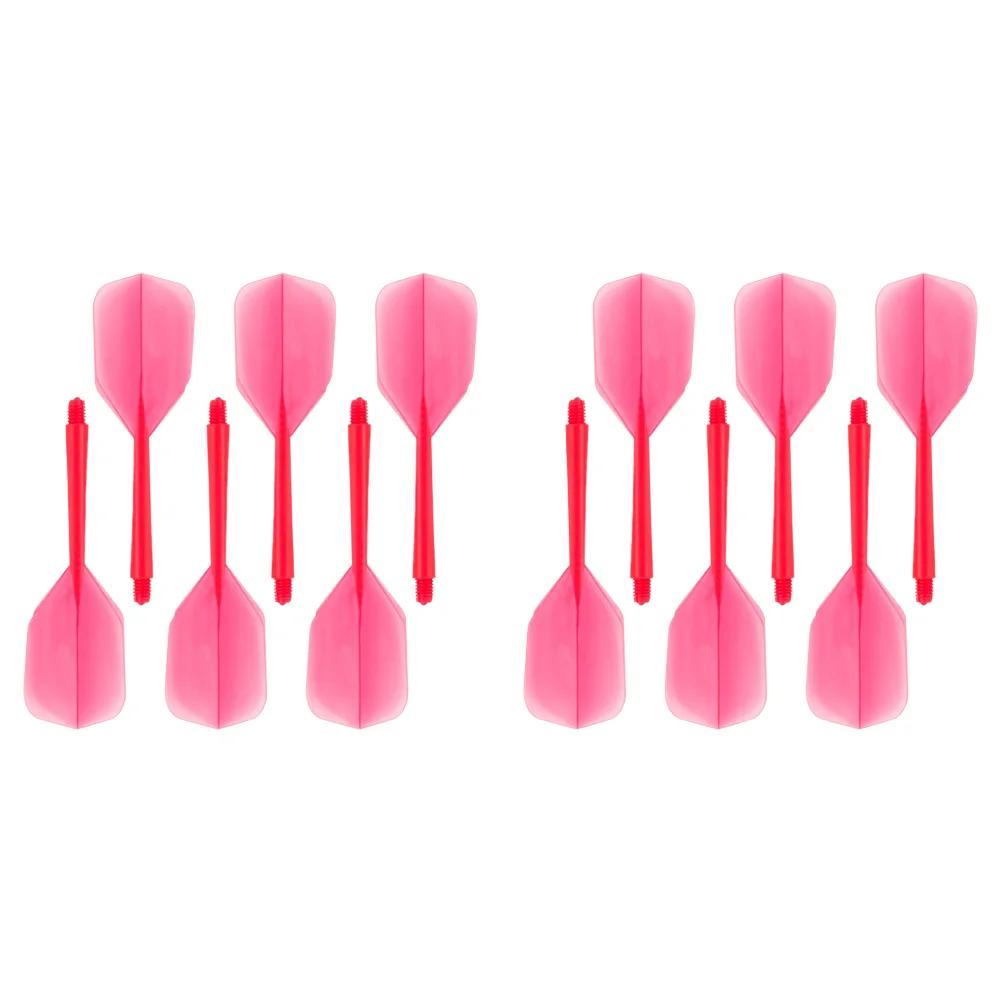 6Pcs Integrated Dart Flights and Shafts 4BA Soft Screw In-One Dart Flight Integrated Dart and Flights for Indoor Outdoor Playing