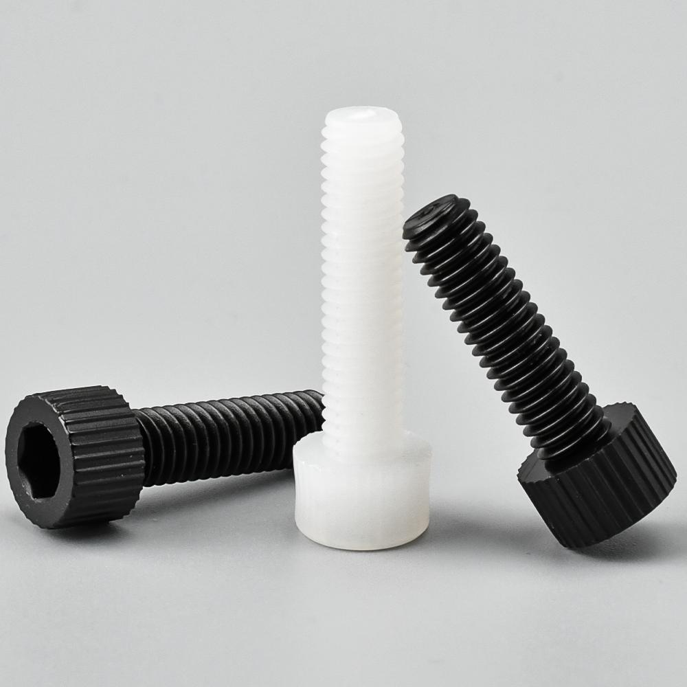 10-200 Stück Nylon Sechskantschraube M3 M4 M5 M6 M8 M10 M12 Schwarz/Weiß Sechskantkopfschraube Senkkopf Rändelkopf Isolierkunststoffbolzen