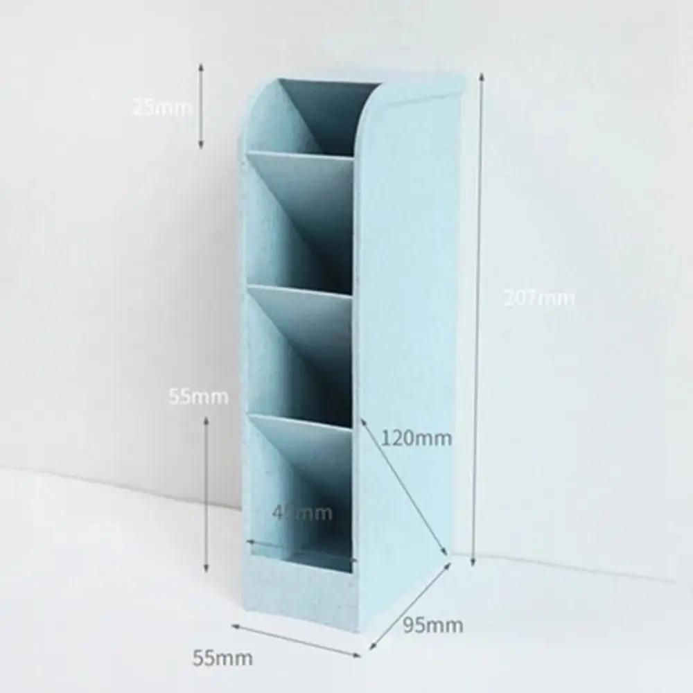 4 Grids Oblique Pen Holder Large Capacity Pencil Makeup Brush Storage Holder Desk Stationery Organizer Office School Supplies