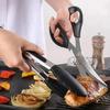 Portable Stainless Steel BBQ Scissors Clip Set Silicone Food Clip Scissors Suitable for Outdoor Camping BBQ Accessories