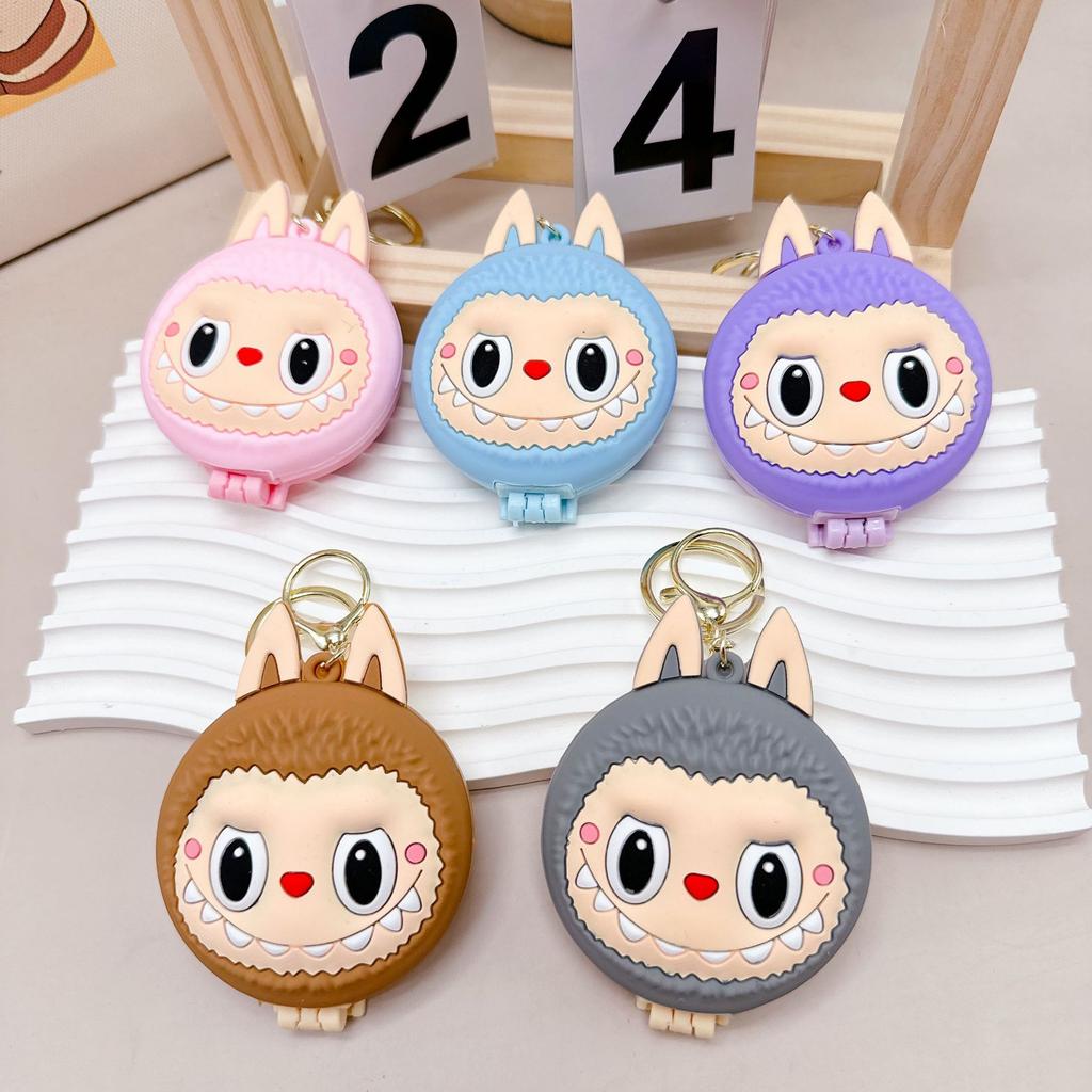 Function 3-in-1 Keychain Decorative Pendant Girls Portable Small Mirror Pendant