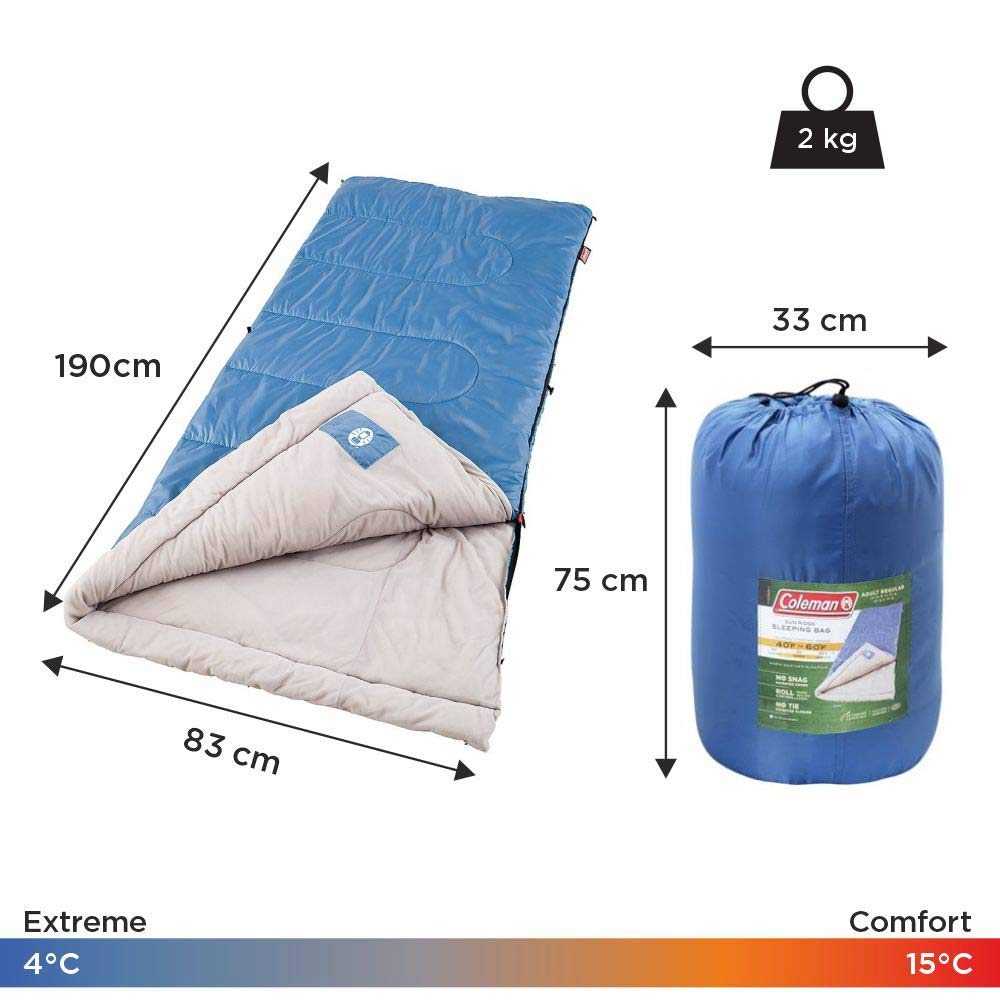 COLEMAN SUN RIDGE Sleeping Bag Optimum Temperature To Up To 180cm 4.4 15.6 ℃ [Product]