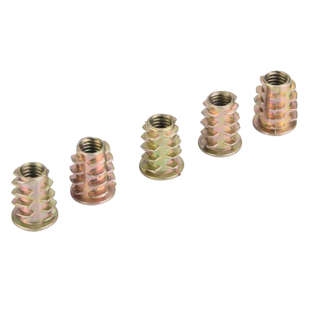 50 bucăți M6 din aliaj de zinc în interiorul piulițelor cu priză hexagonală pentru mobilier din lemn (M6*15)