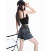 Été Short Hot Short Taille Basse Denim Coupe Ajustée Femme Lavé Trou Jeans Short Tendance Remonte Fesses Hot Pants