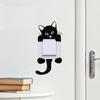 5 Pcs Cute Cat Light Switch Sticker Little Black Cat Animal Switch Decals Removable DIY Wall Art Mural for Baby Nursery Room