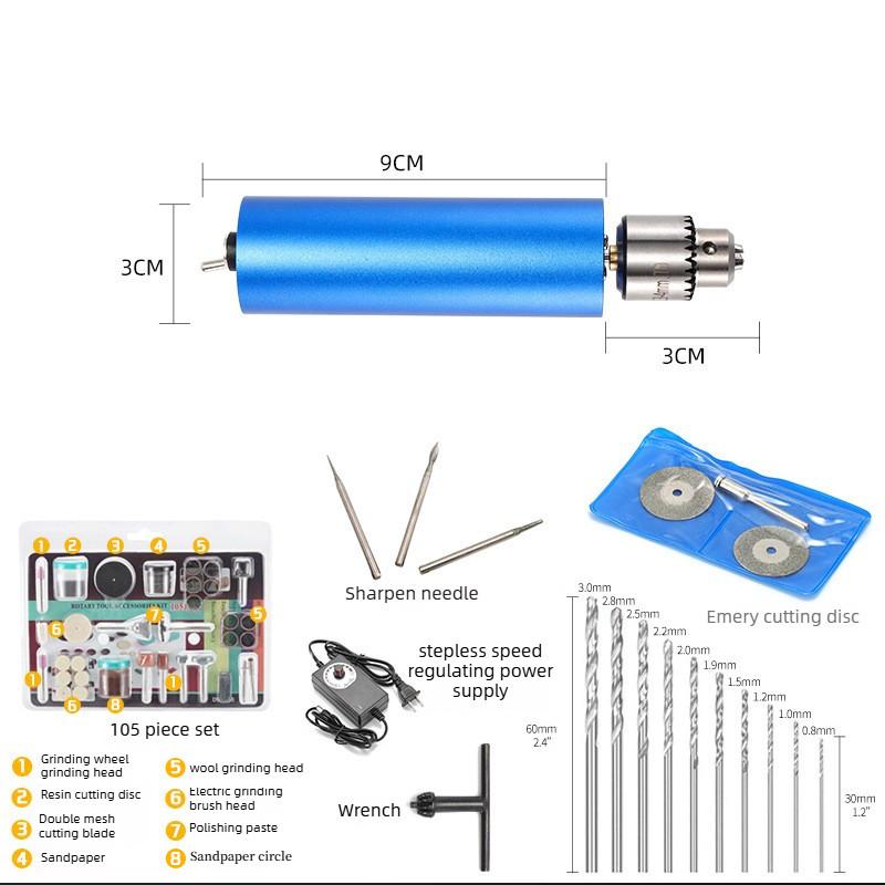 385 Aluminum Electric Grinding Machine Stepless Speed Control Electric Drill Handheld Multi functional Metal Small Drilling Tool