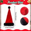 Red and Black Plush Adult Christmas Hat with Long Hair