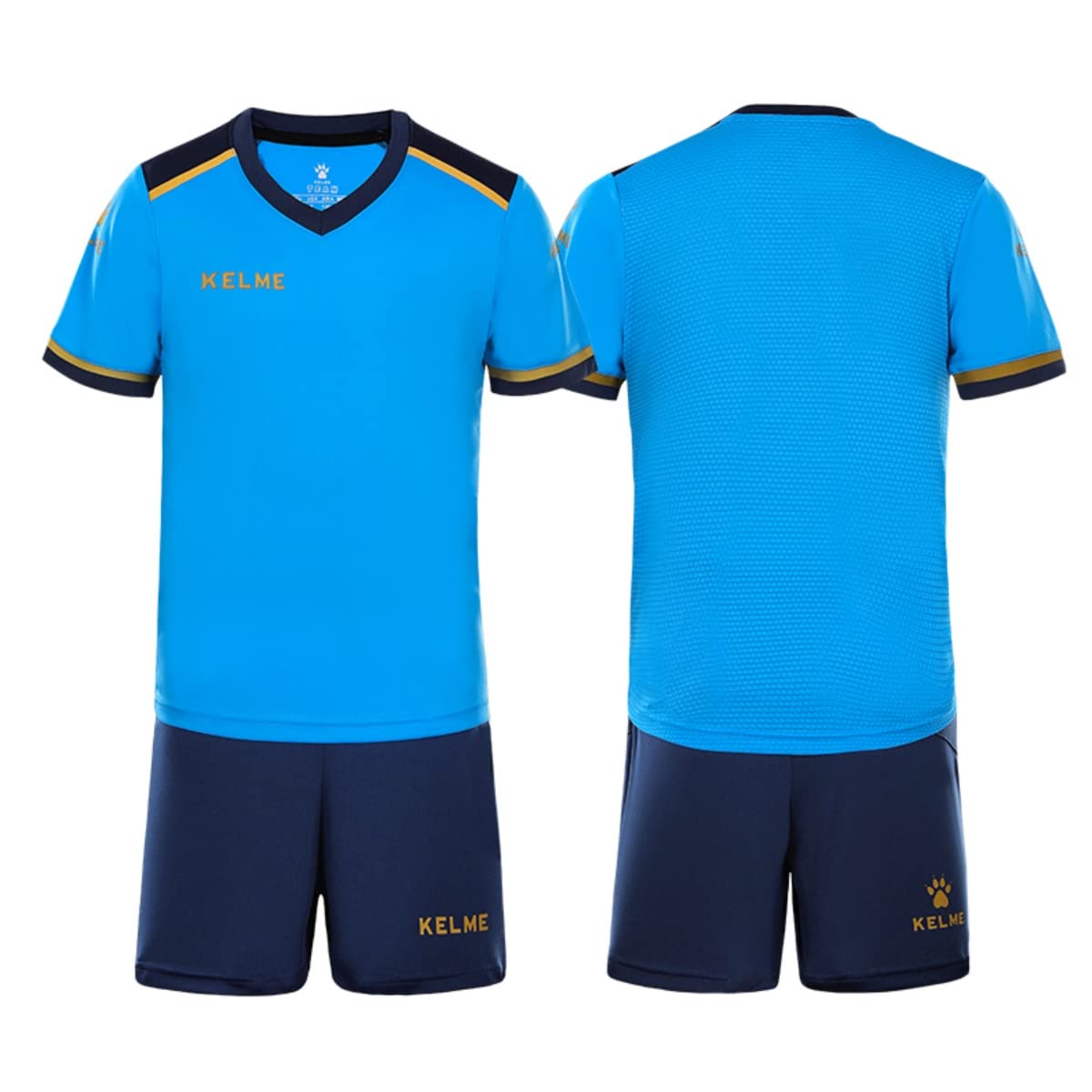 

Kelme Junior Soccer Wear, Kids Training Set, Top and Bottoms, Short Sleeves, Quick-Drying and Breathable, Blue, Size 120