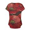 Summer Tops For Women Floral Pattern For Women V-Neck Short Sleeve Comfy Womens Tops Oversized Tshirts