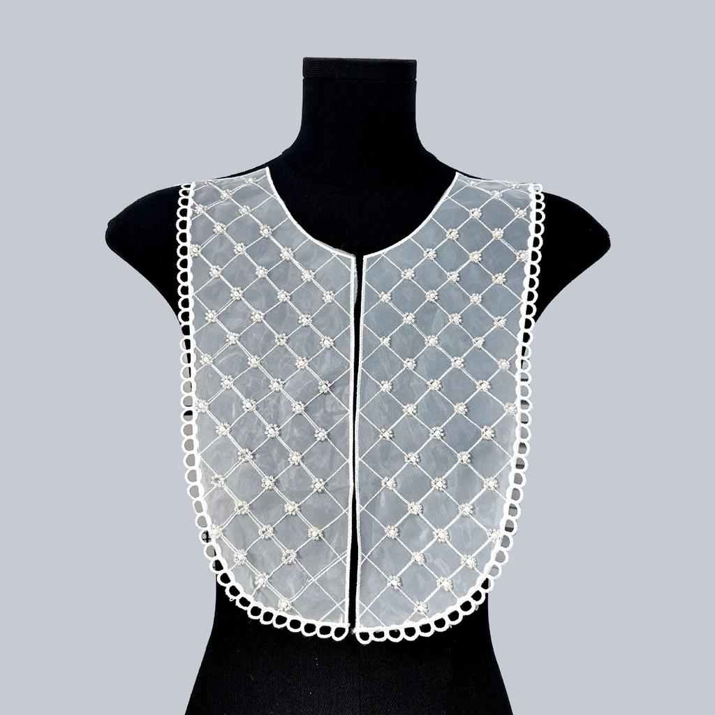 U-Shaped Mesh Bead Front Collar Cloth Sticker Embroidered Collar Flower Handmade Diy Jewelry Accessories Clothing Accessories