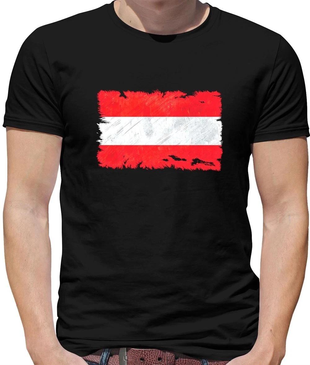Austria Grunge Flag - Mens T-Shirt - Austrian Vienna Flags Country City XL