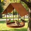 Rain-Resistant Bird Feeding Station Hut Shape Bird Food Container Hanging Bird Feeder Porch