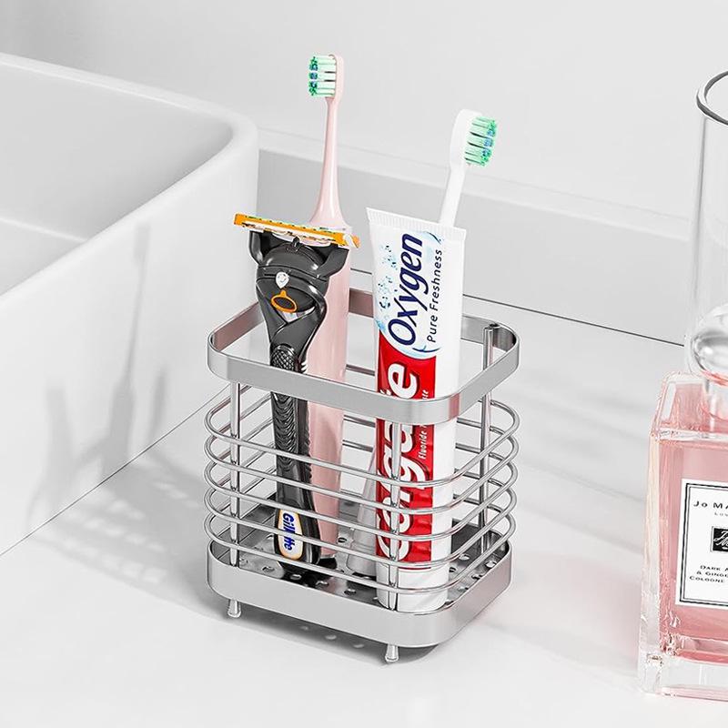 Stainless Steel Electric Toothbrush Wall Holder & Toothpaste Draining Rack