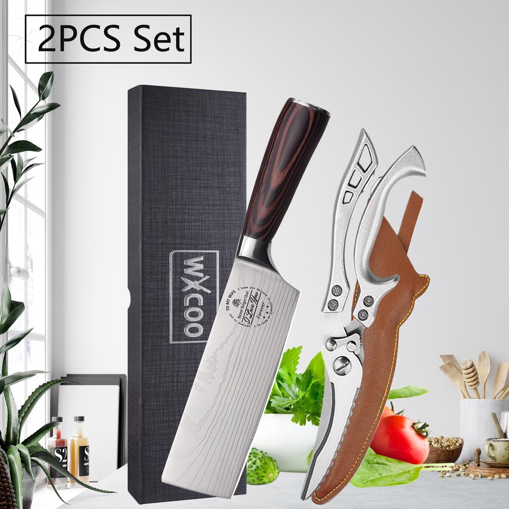 Professional Japanese Chef Knife Damascus Laser Kitchen Knives Meat Cleaver Santoku Slicing Fruit Utility Knife with Gift Box