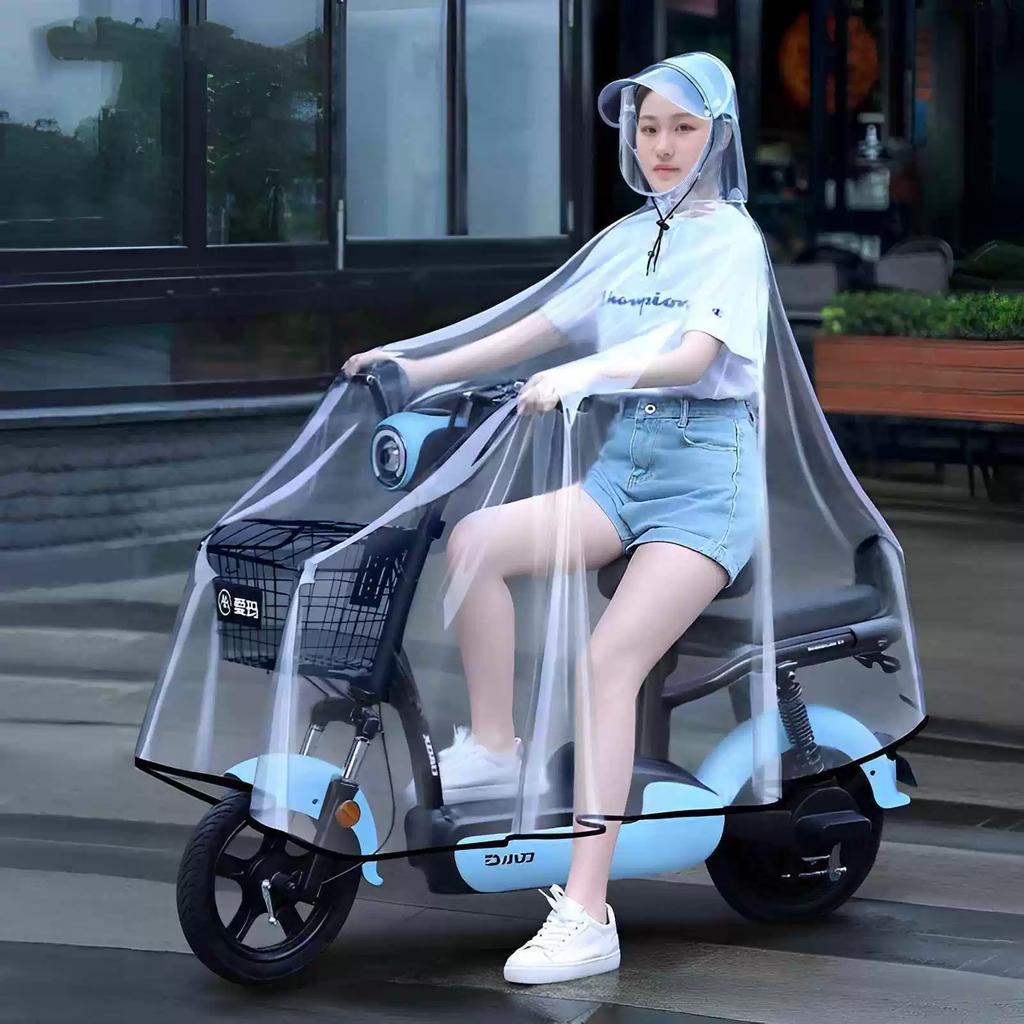 Per Guidare e Assistenza alla Guida Usare Impermeabili Speciali, Poncho Pioggia Pieghevoli per Bici Elettrica, Ingranditi e Ispessiti, Unisex, Trasparenti su Tutta la Lunghezza