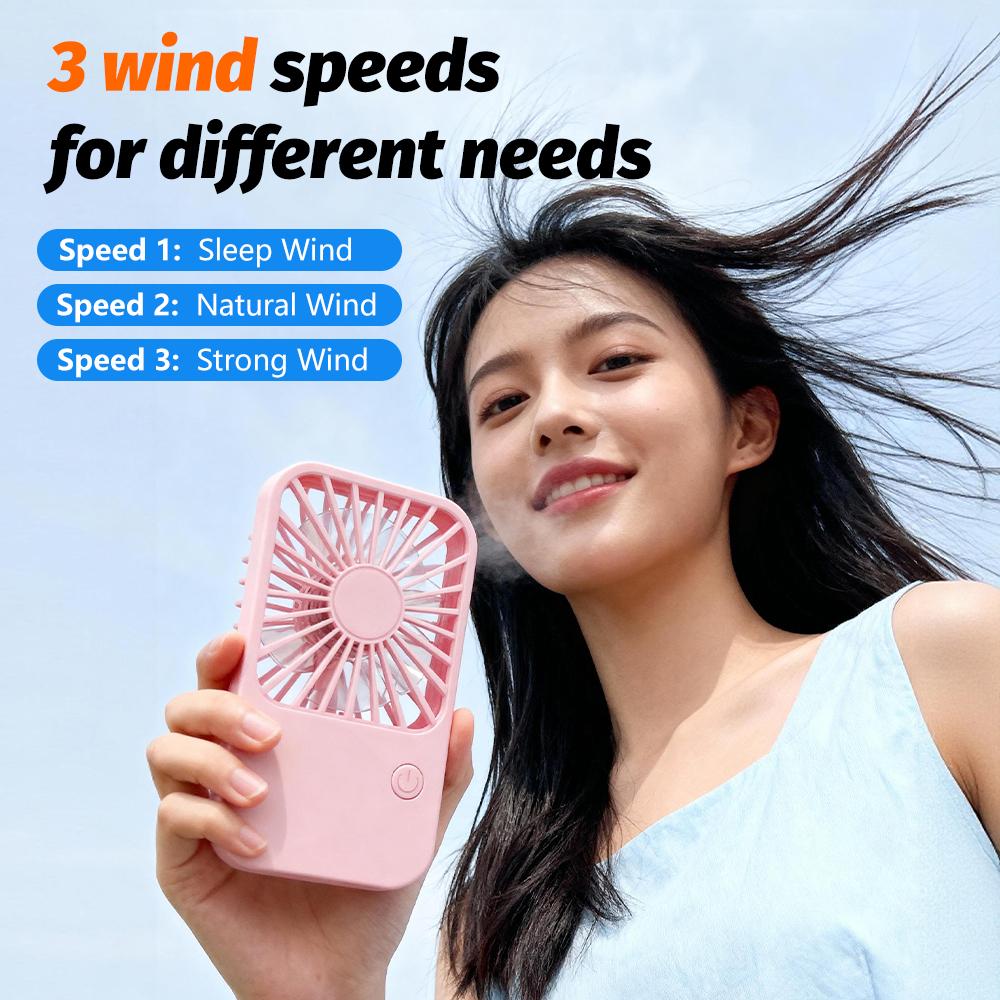 Rechargeable Mini Portable Handheld Fan Personal Pocket Fan with Stand Lightweight  Desktop Fan Outdoor Travel Gift for Women