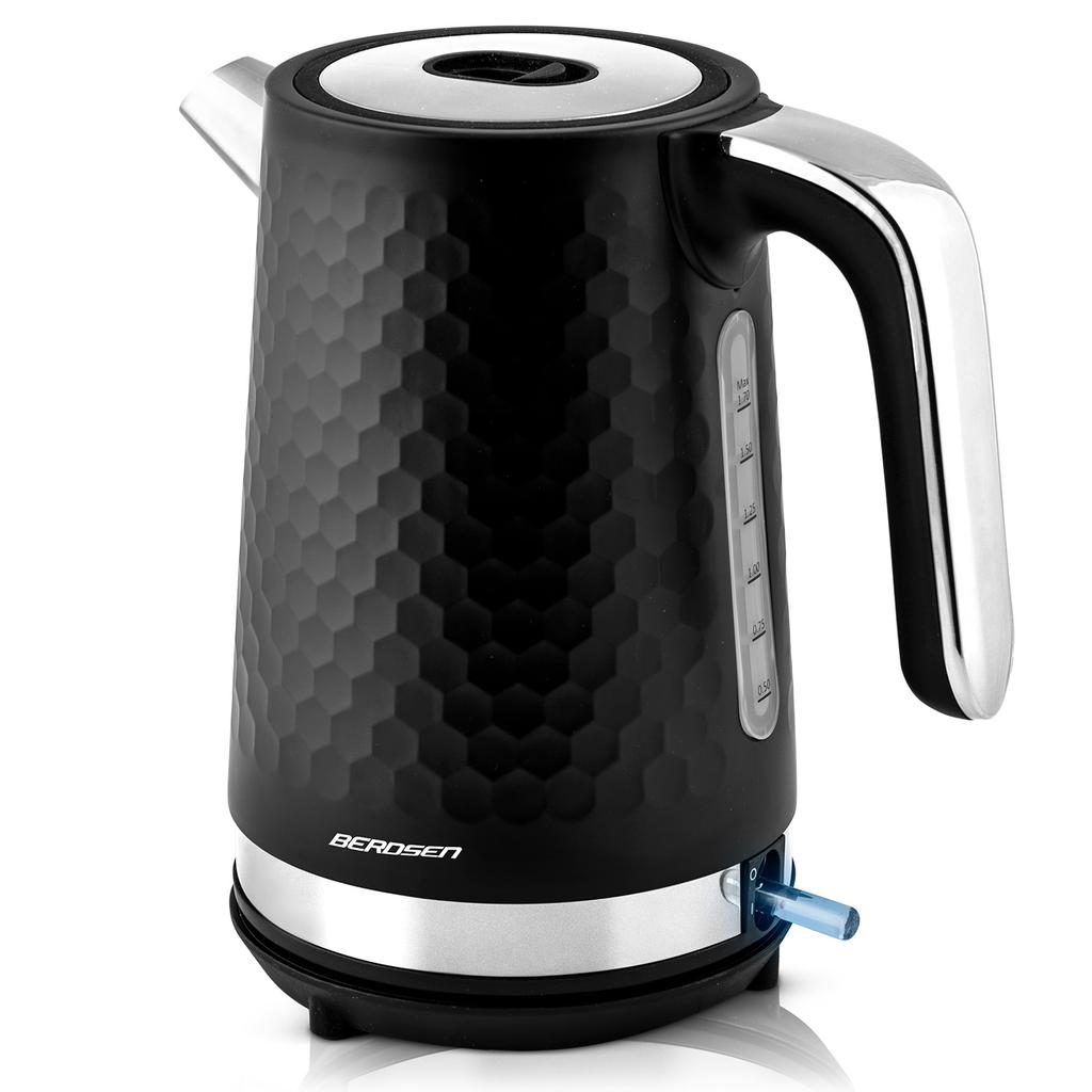 Berdsen Bd-705 1.7L Electric Kettle, Black And Silver