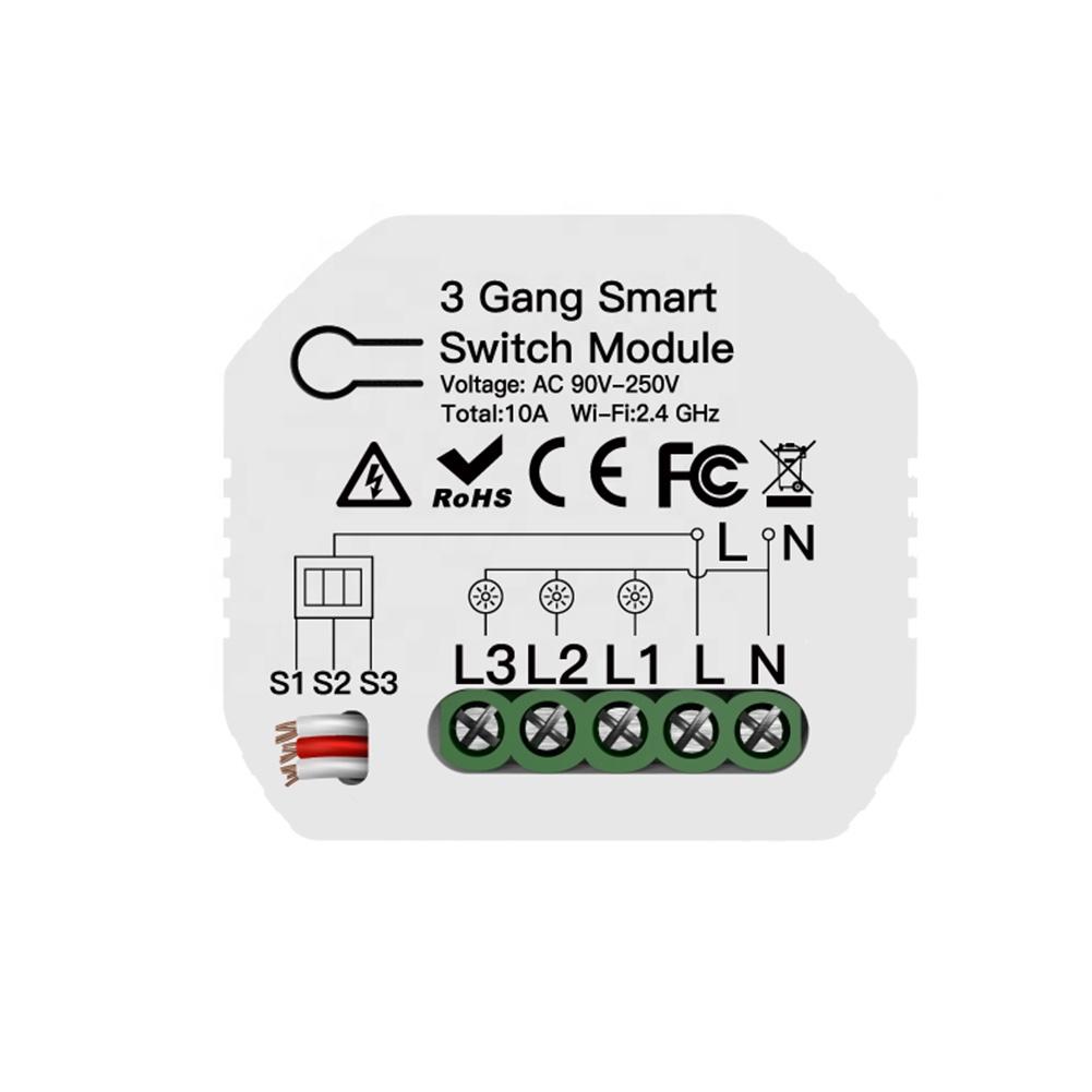 MOES Mini Hidden WiFi Smart Switch, Independent Control with Regular Wall Switch (White,Eu Standard&1 GANG)