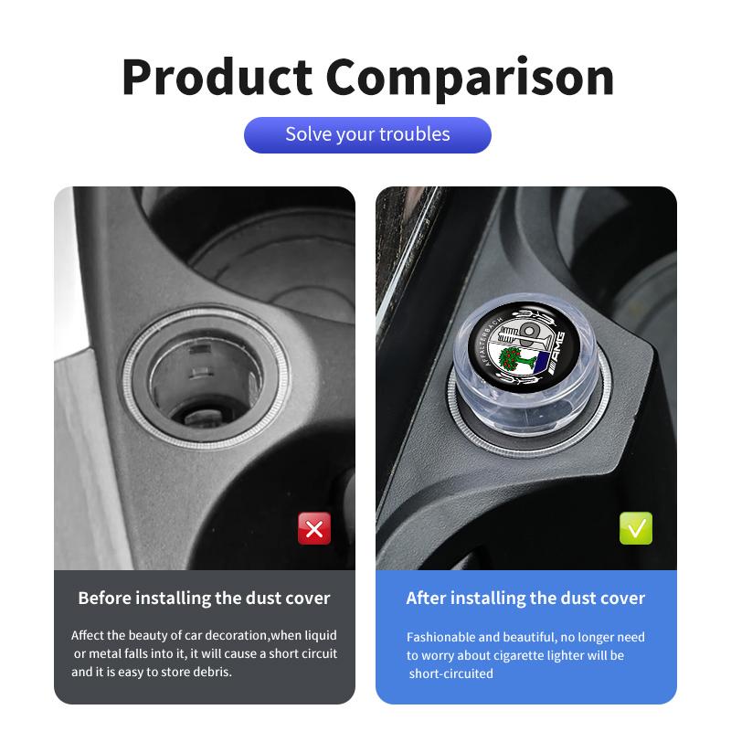 Car Cigar Lighter Cover Dust Proof Cap Auto Decoration Plug For Mercedes Benz AMG W202 W212 W213 W220 W221 W222 C180 C200 C260 VS3