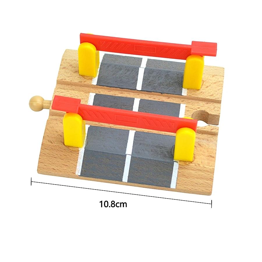 Non-Toxic Wooden Railway Connect Fixer Train Track Accessories Connector Tracffic Light Toys Holder Fit Brio Wooden Track Toys Educational