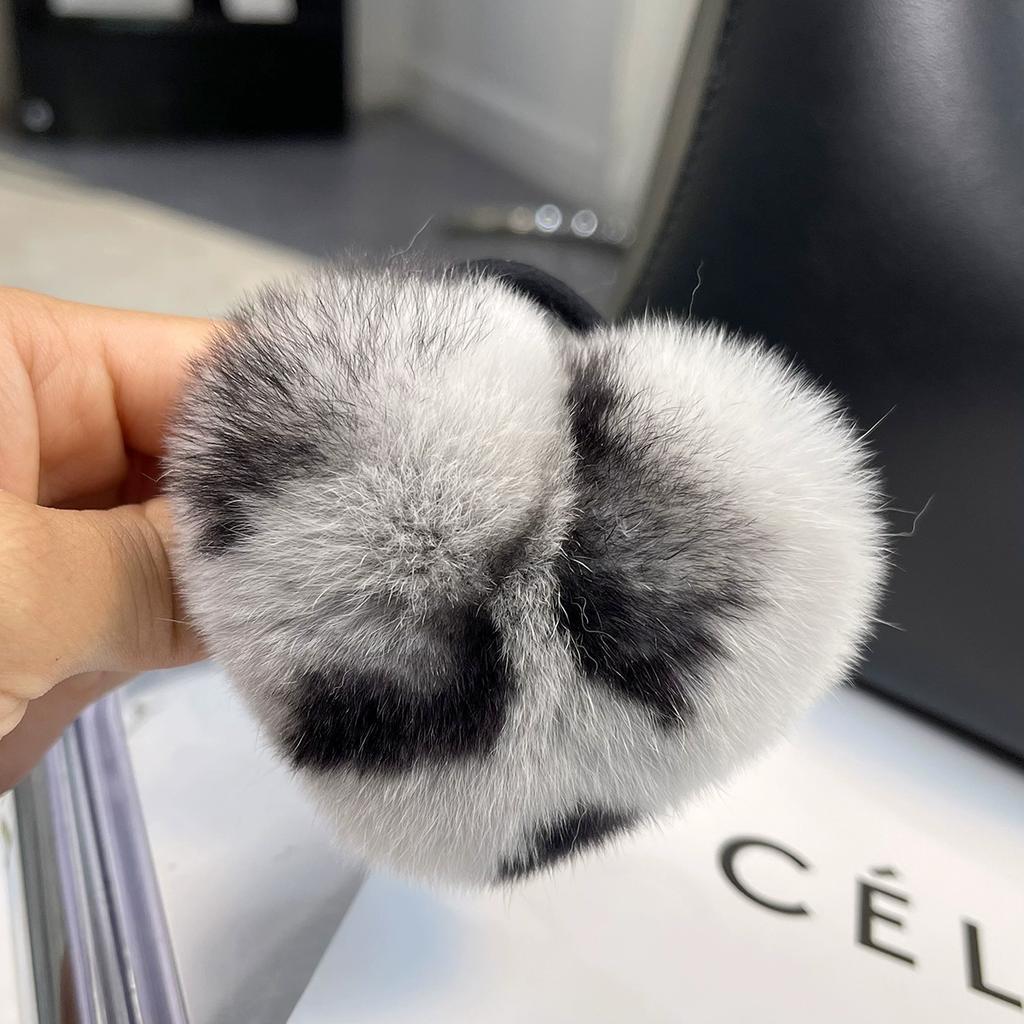 Korean cute Rex rabbit hair band ponytail headrope Internet celebrity high sense hair rope plush love headgear autumn and winter women