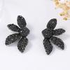 ZAA Vintage Gothic Black Zircon Crystal Rhinestone Flower Earrings for Women Fashion Holiday Party Luxury 2026  Gifts