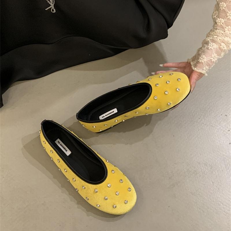 

Мода Bailamos Новый Бренд Женские Балетки Мода Горошек Круглый Носок Мелкие Слипоны Лодочки Уличные Платье Одинарные Туфли 35