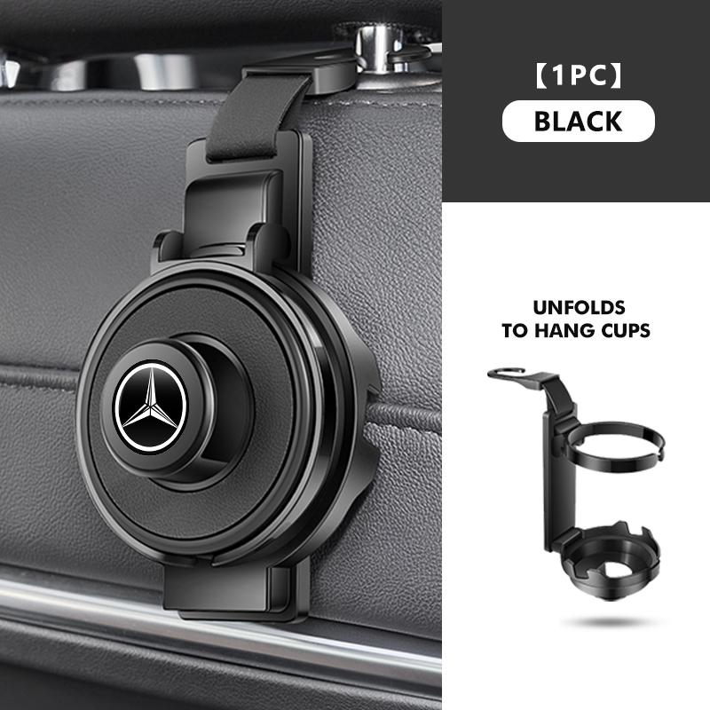 HCDS2 3-In-1 Cup Holder Hook Car Seat Multifunctional Seat Back Hook For Mercedes Benz W211 W124 W176 W177 C180 C200 C260 C300 GLC CLE