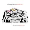 3pcs Love Heart Cow & Letter Butterfly Print Animal Theme Bedding DuBreathable Polyester, Machine Washable, All-Season