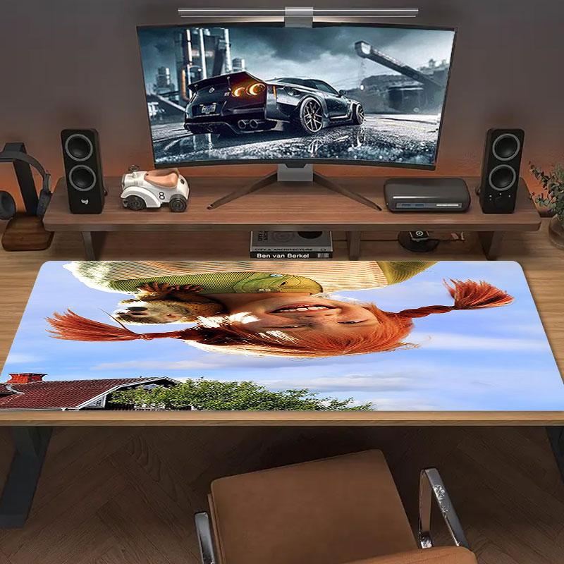 Pippi Longstocking Large Size Mouse Pad Large Gaming Table Cushion Non-slip Laptop Tablet Big Mousepad XXL Mat Mini PC Playmat With Lock edge