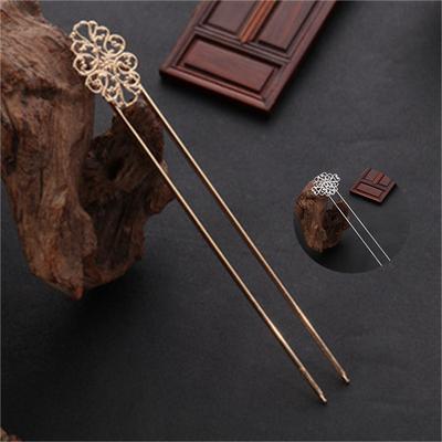 Haarnadel, U-förmiger Stil, Han-chinesischer Haarspange, alter ethnischer Stil, Braut-Hochsteckfrisur, Haarnadel, DIY-Kleidung, Kopfschmuck, Kupfer-Haarnadel, Kupfer-Blumenstück