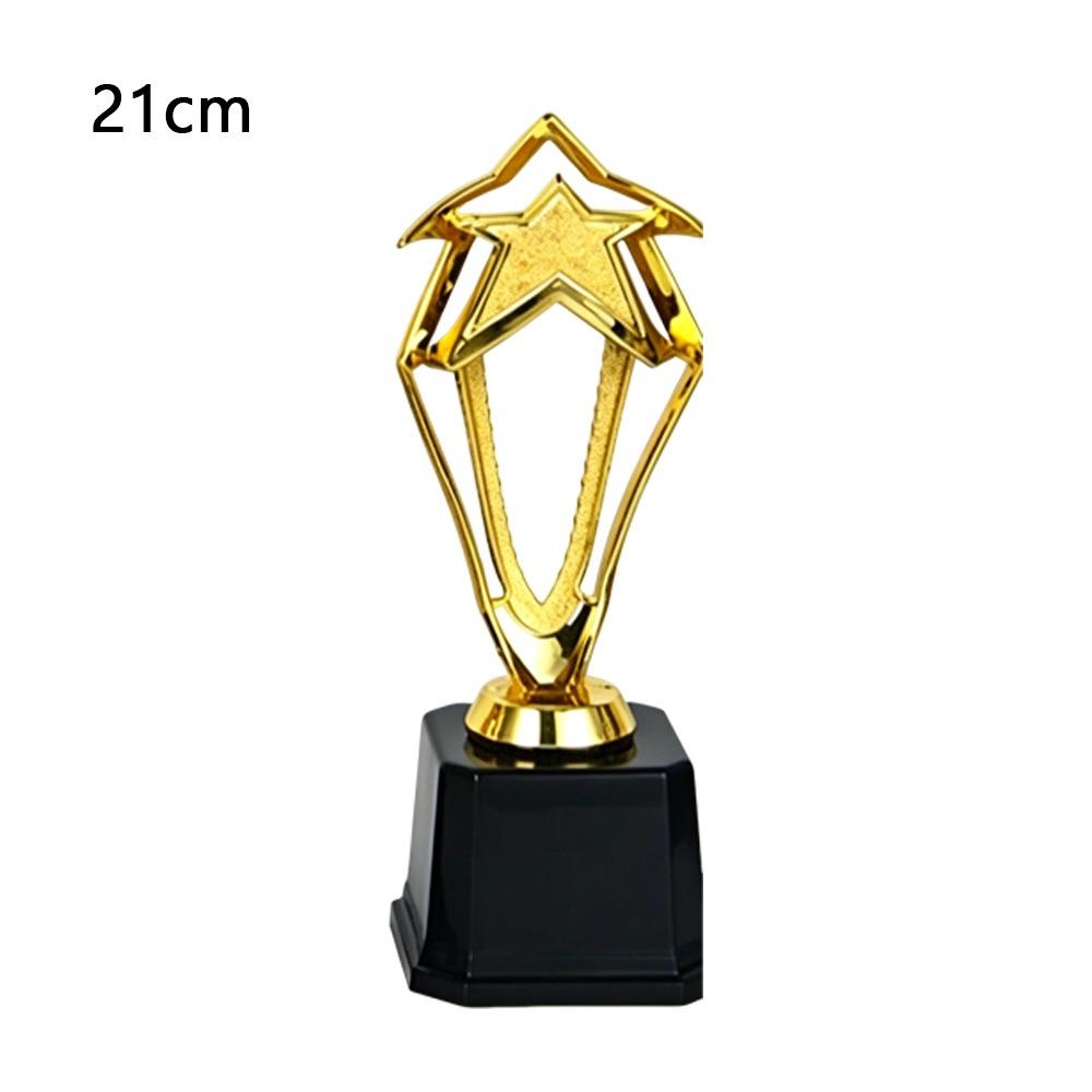 21/24/26.5/28.5 CM Winner s Achievement Trophy Plastic Material Golden Color Golden Plastic Trophy Star Design Golden Trophy Cup