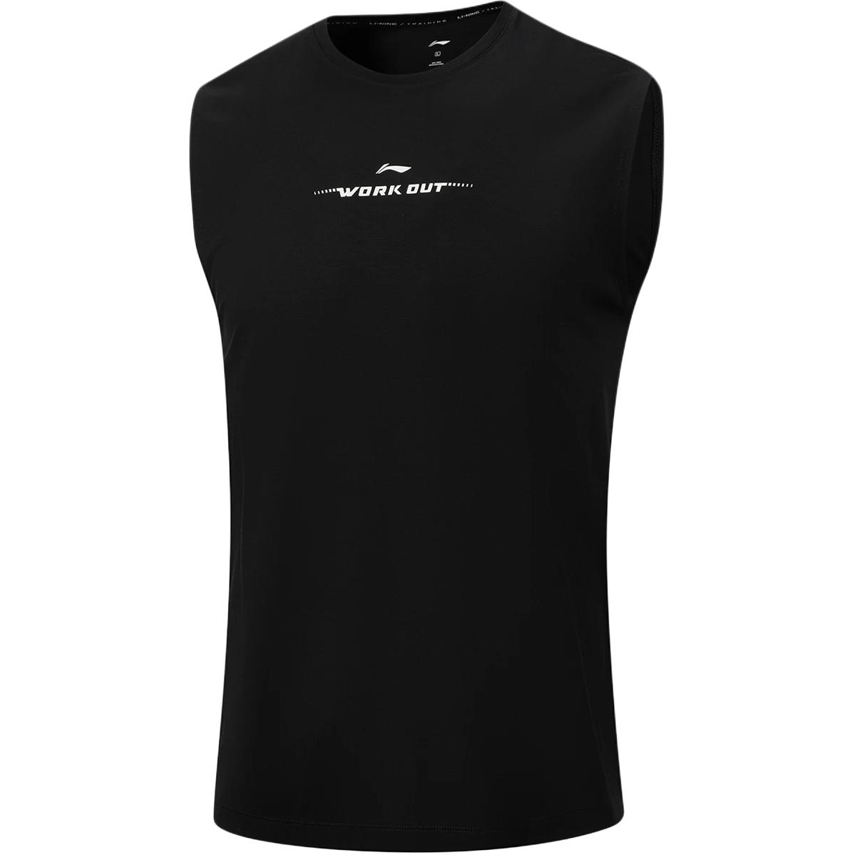 Li-Ning Fitness Series Letter Round Neck Pullover Vest Men tops AVSW075-1 M