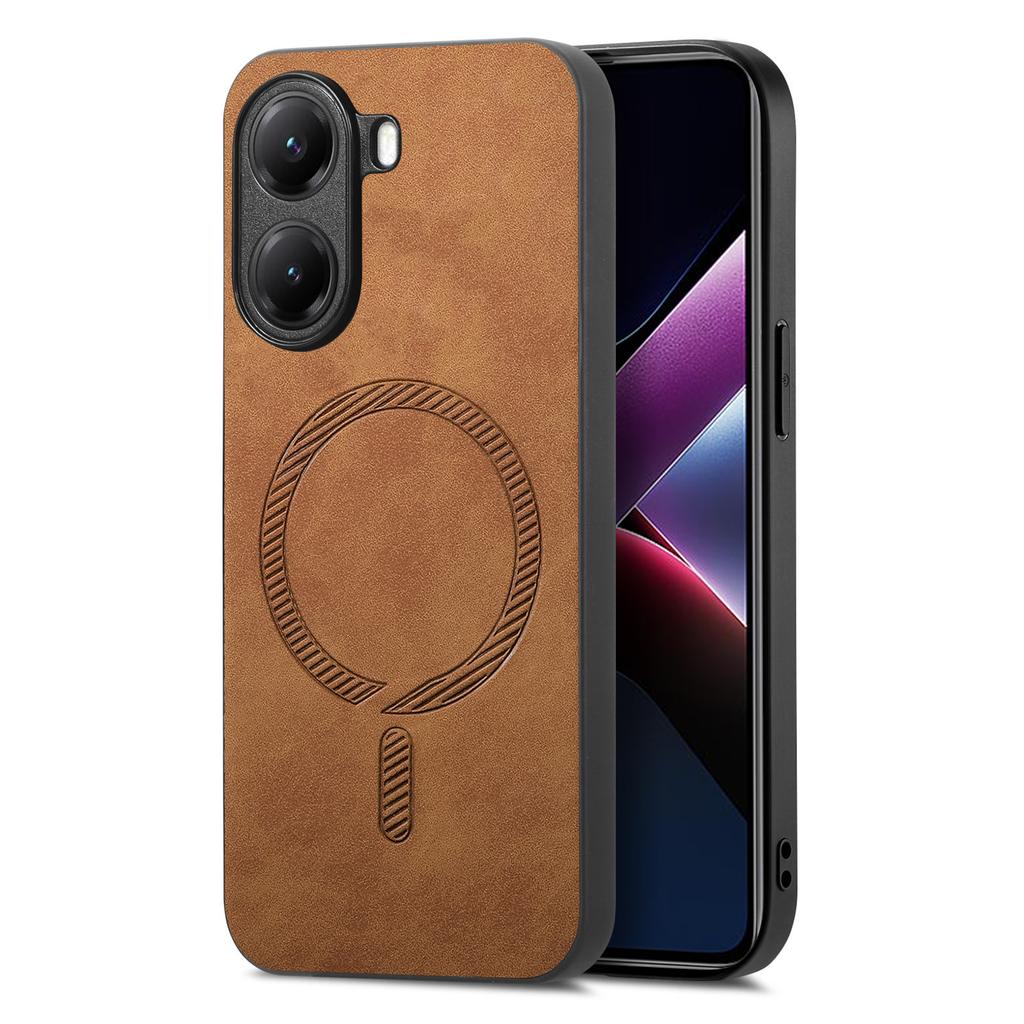 Kožené zadní pouzdro pro Xiaomi Redmi Turbo 4 5G kompatibilní s MagSafe Skin-touch krytem telefonu