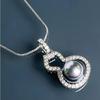 Vintage French Faux Tahitian Pearl Pendant Necklace for Women