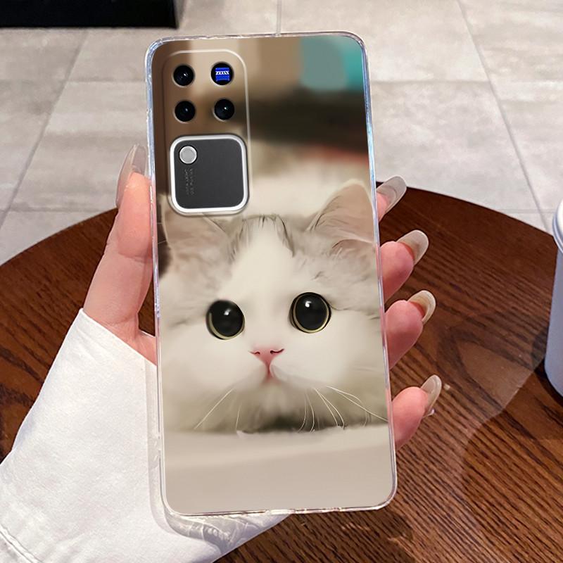 Jelly Casing For Vivo V30 Pro V2319 VivoV30 V2318 Clear Silicone Soft TPU Back Cover Cute Cat Rabbit Heart Protective Case