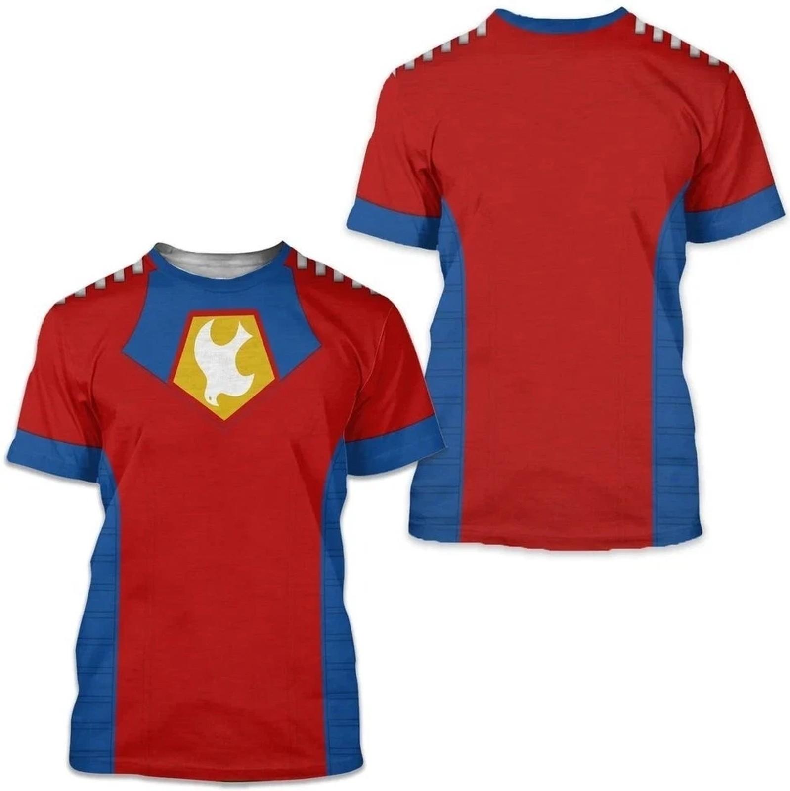 Peacemaker Superhero Costume T-Shirt 3D Unisex Halloween Cosplay Tee S-5XL S
