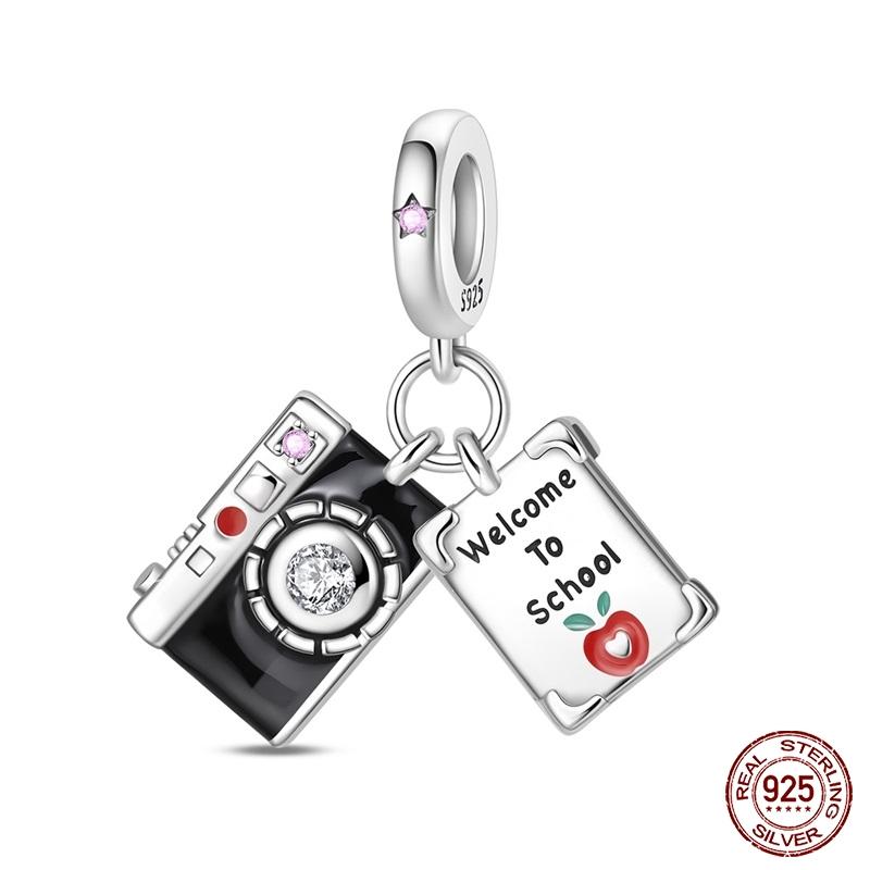 Brand New Model Back to School Perfect Gift Charm Bead Component Bead Components Copper Metal Backpack Sports Watch Study Earphones Pendant Bead