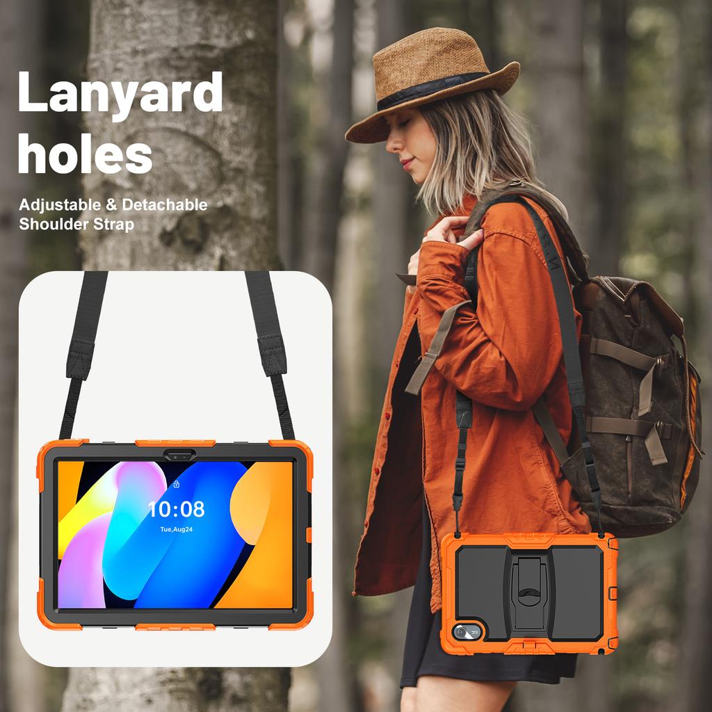 For Lenovo Xiaoxin Pad 11 2025/2024/Idea Tab/K11 Gen 2/M11/K11 LTE (2024) Case PC+Silicone Kickstand Tablet Cover with Strap