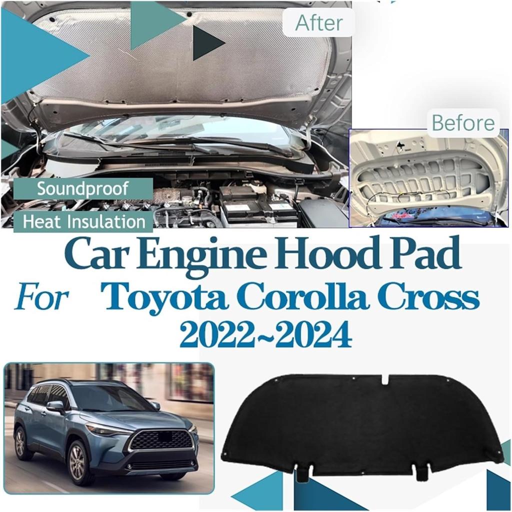Compatible for Toyota Corolla Cross 2023 Accessories 2022 2024 Car Engine Hood Sound Front Heat Insulation Cotton Fireproof Mat Accessories(G)