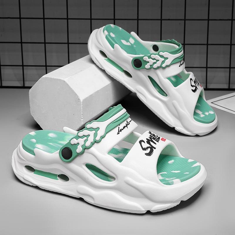 

Мужские летние сандалии, нескользящие, на толстой подошве, для активного отдыха, двойного назначения, спортивные, большого размера, пляжные шлепанцы 44-45 белый