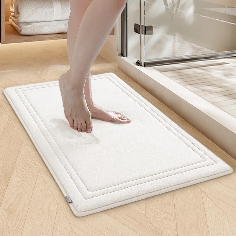 Enhanced Memory Foam Non-slip Bathroom Mat - Absorbent, Machine Washable Toilet Floor Rug