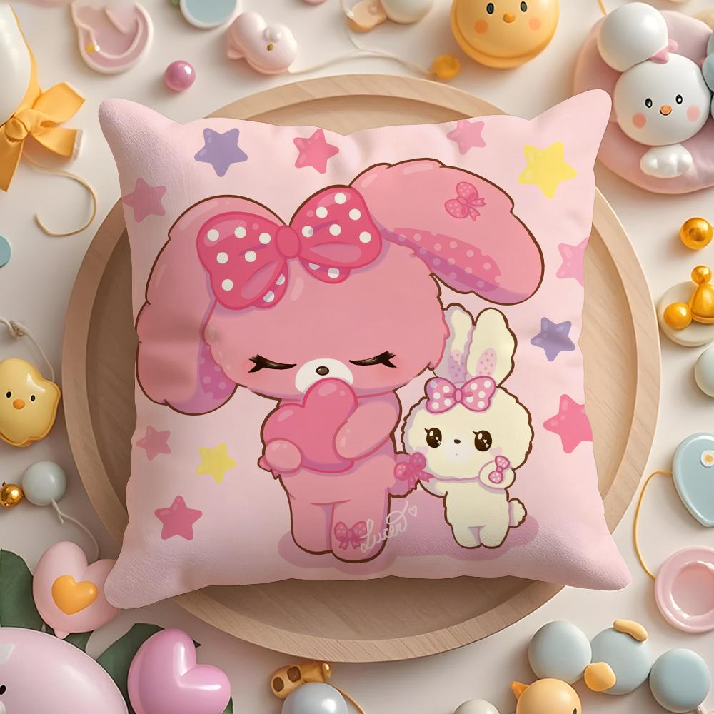 Cute Bonbonribbon Pillow Case Short Plush Double-Sided Printing Home Machine Washable In Warm Winter Cushion Cover