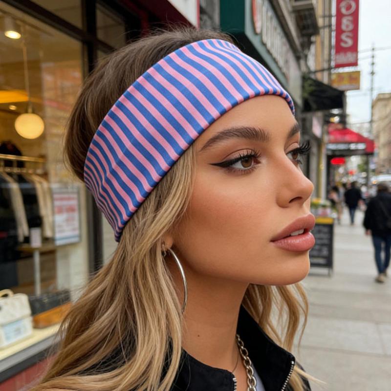 Stylish Women's Hair Bands Sweet Striped American Stretch for Sports Travel Fitness